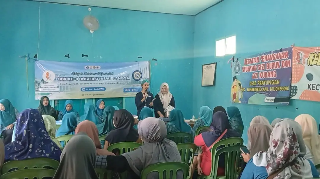 Mahasiswa BBK 8 UNAIR Hadirkan Inovasi Kudapan Rendah Gula, Garam dan Lemak Jenuh Bagi Masyarakat Desa Prayungan Kabupaten Bojonegoro